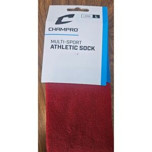 CHAMPRO‎ Multi-Sport Athletic Tube Socks - Large, Red, Over-the-Calf